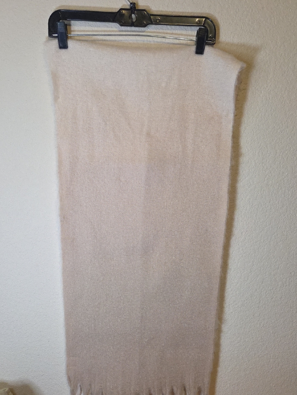 Universal Thread Light Cream Fringe Knit Scarf